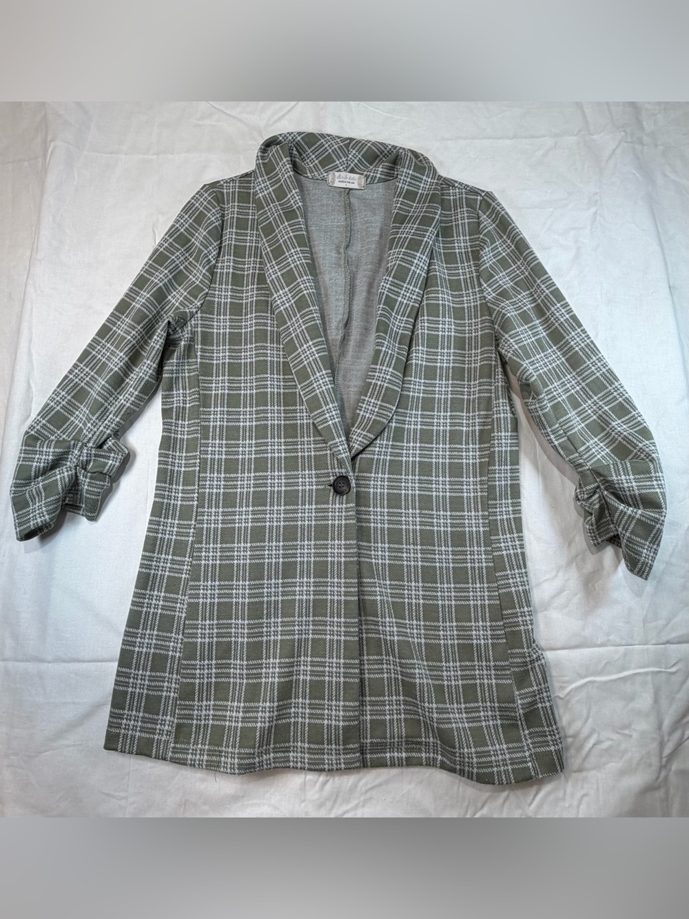 Altar'd State Olive Green Plaid Blazer